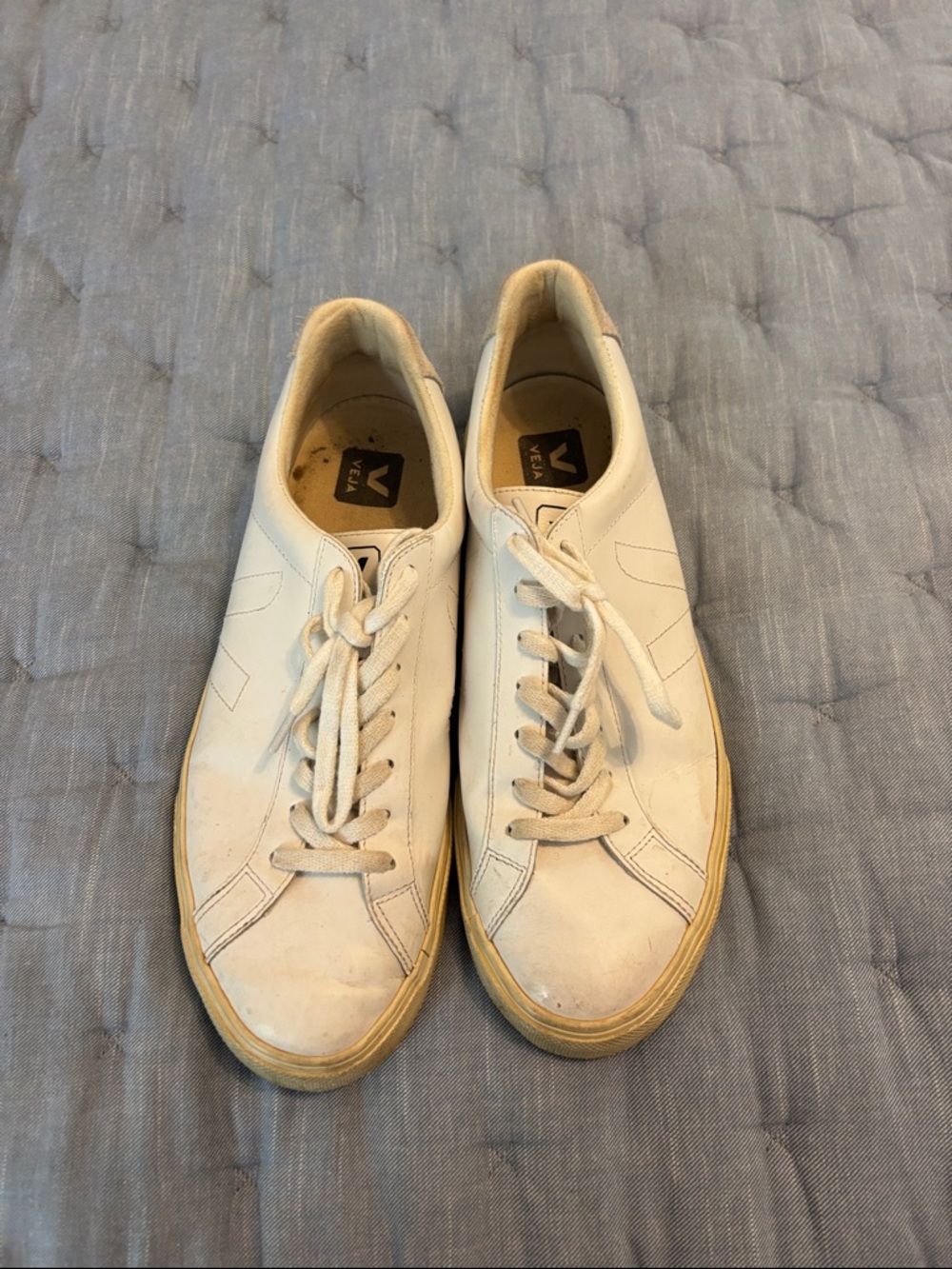 Veja Men White Leather Low-Top Sneakers